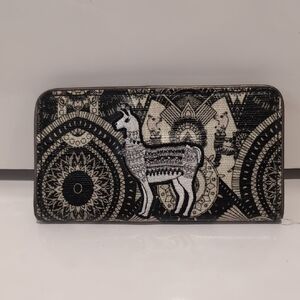 Sakroots Black and Cream Artistic Wallet